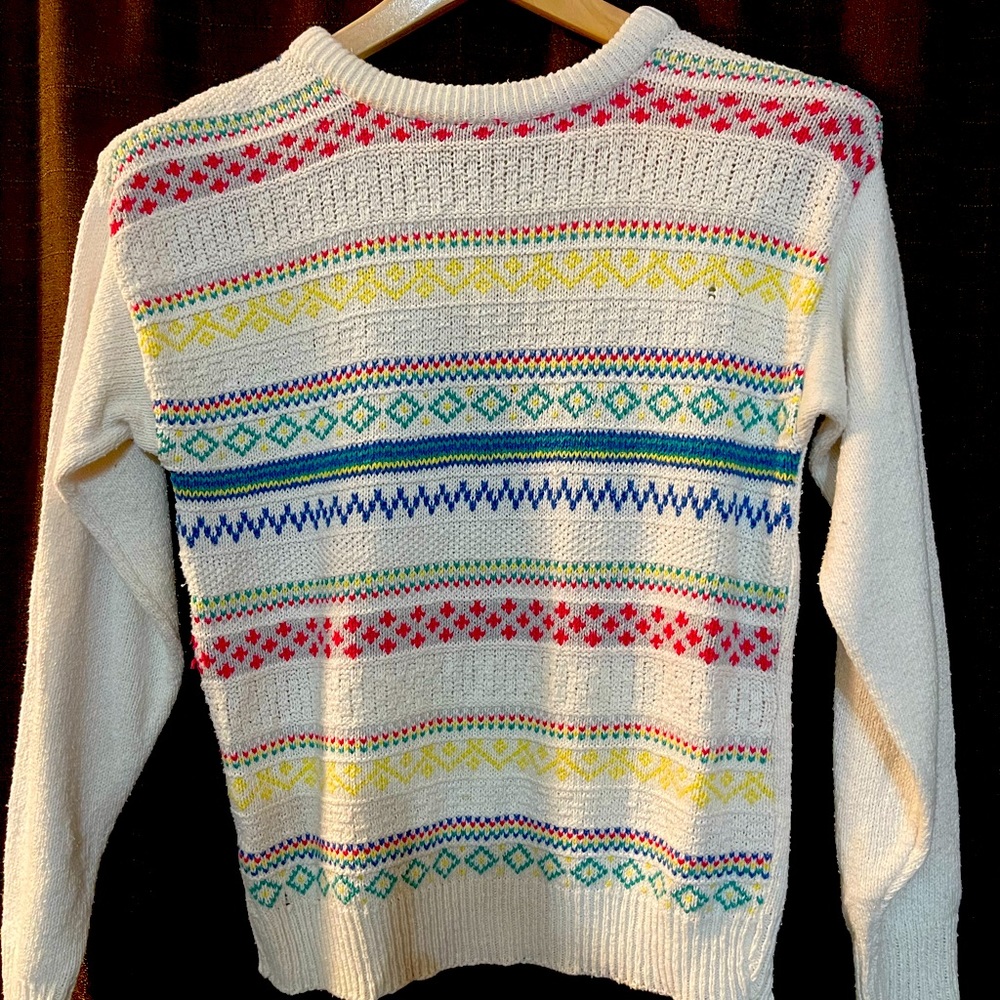 Colours Alexander Julian Cosby Style Sweater Made in USA Multicolor VTG, Medium